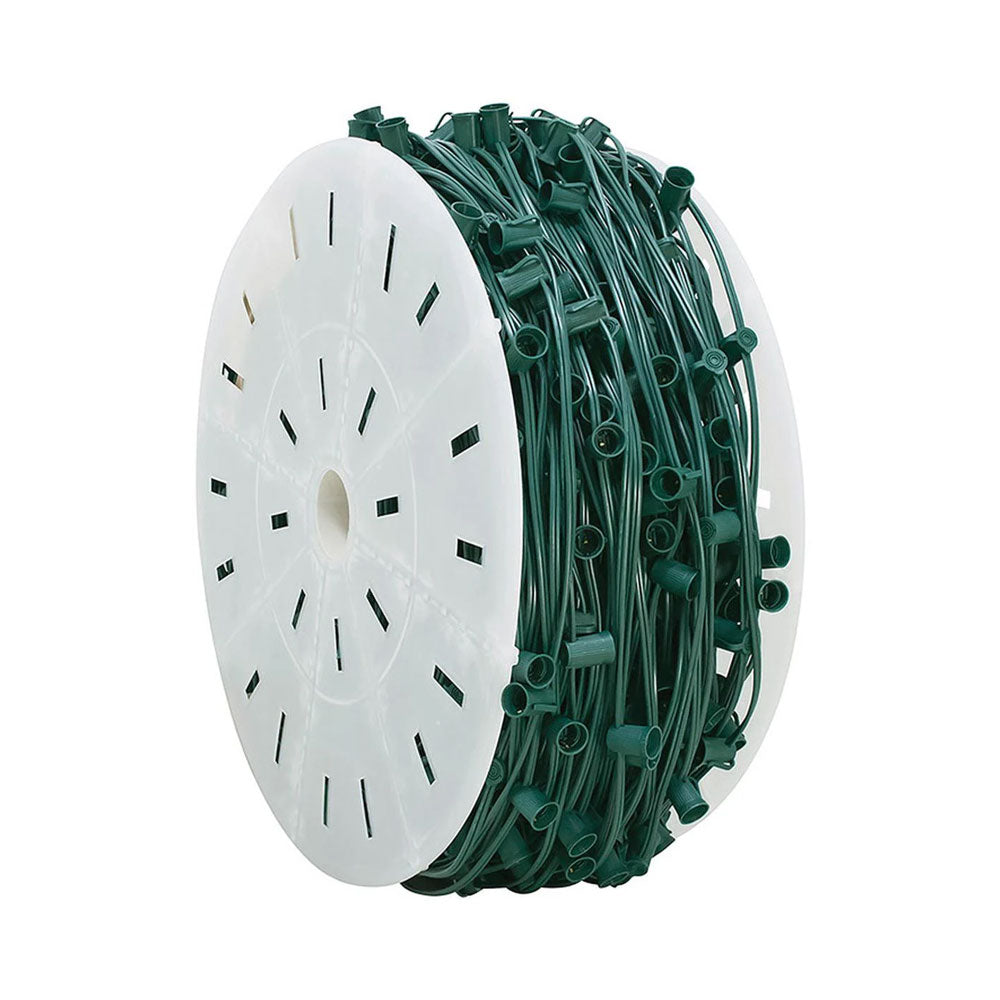 C9 Cord - Green Empty Socket Light Reel | Christmas Lights