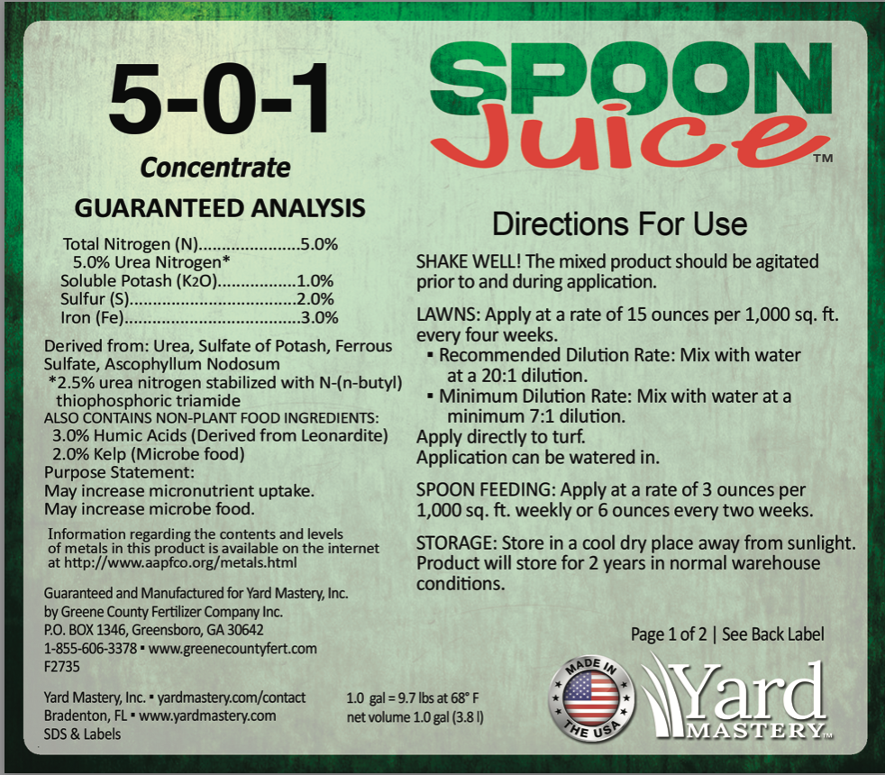 501 Spoon Juice Liquid Fertilizer and Bio Stimulant with Humic Acid