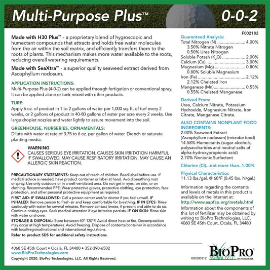 4-0-2 Multi-Purpose Plus Plus Iron and Bio-Stimulants | Ecologel