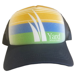 Retro Stripes Yard Mastery Trucker Hat - Curved Bill