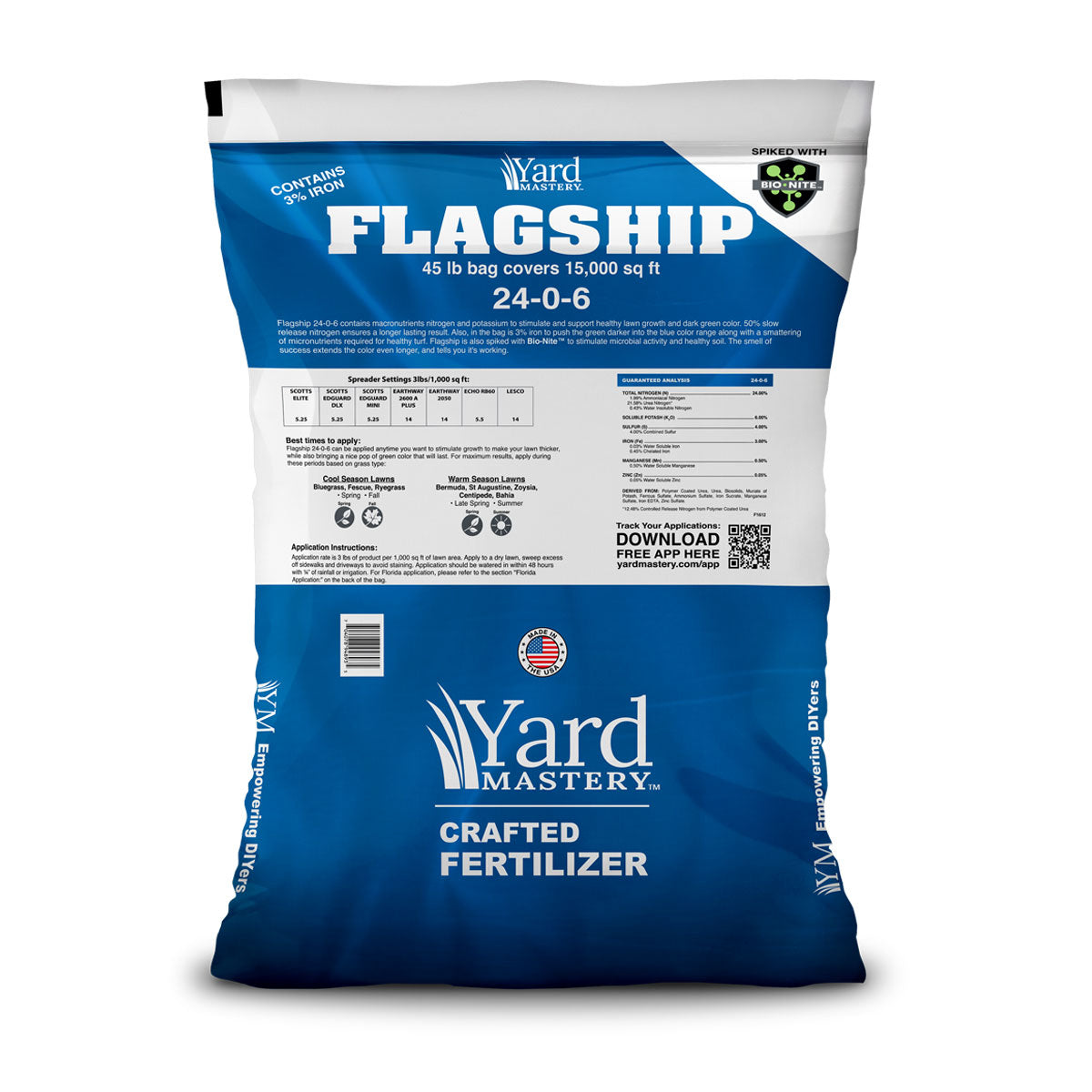 24-0-6 Flagship 3% Iron - Bio-Nite - Granular Lawn Fertilizer | Yard Mastery